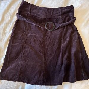 H&M brown corduroy skirt with belt. NWT. Size 12.